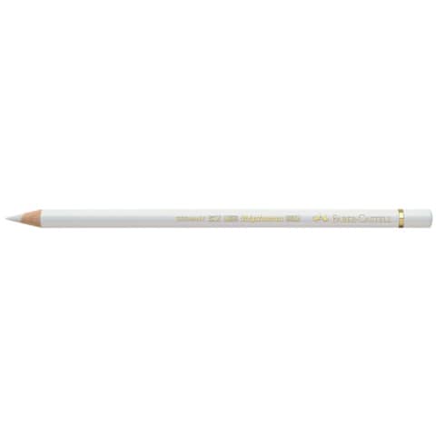 Matite colorate permanenti Faber Castell Polychromos mina 3,8 mm conf. 6 pezzi - bianco - 110101